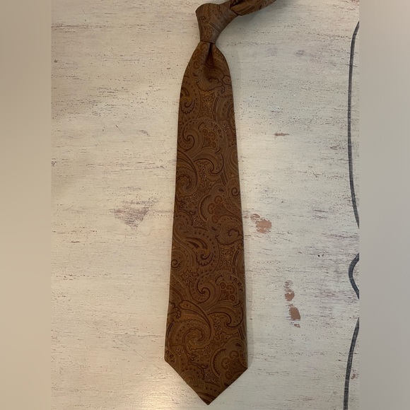 BROOKS BROTHERS MAKERS Hand Made in USA Vintage Paisley Silk Tie Brown (Multi) - Picture 2 of 6